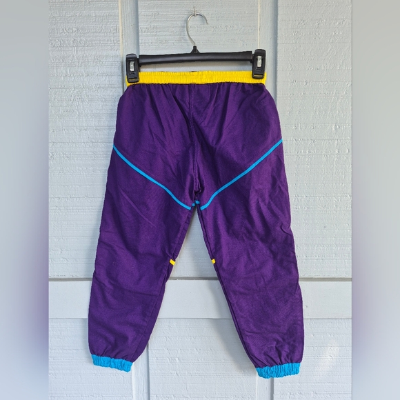 VTG BaliZoo Boys Cotton Colorful Joggers Purple Blue and Yellow Accents Size 6 - Picture 3 of 3